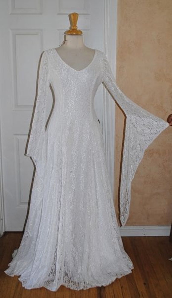 Items similar to Lord of the Rings Style Lace Medieval Wedding Gown ...