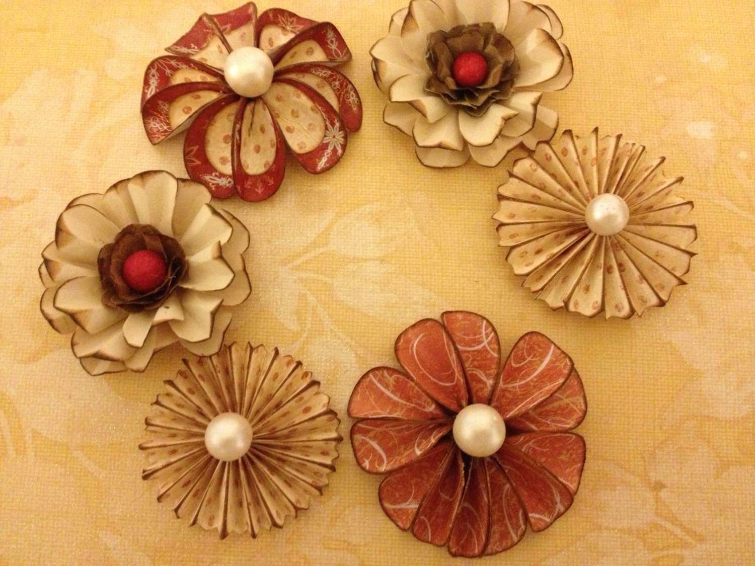 Paper Flowers Embellishments Decorations Scrapbooking