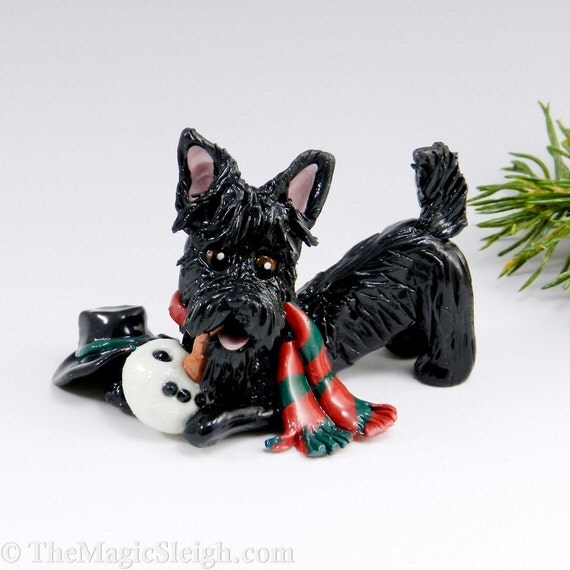 scottish terrier christmas ornament snowman porcelain scottish terrier christmas ornament snowman porcelain