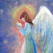 Healing Energy Angel Original Acrylic Painting 9" x12" canvas panel