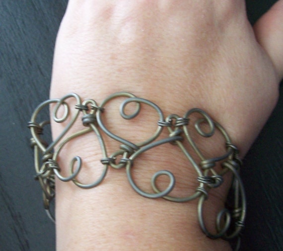 Unique Bracelet Girlfriend Gift Rustic Wire by MontourDesigns