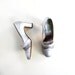 Vintage Silver Pumps / 60s Mod Shoes / 1960s Shoes / Silver Glitter Heels / Size 7 1/2
