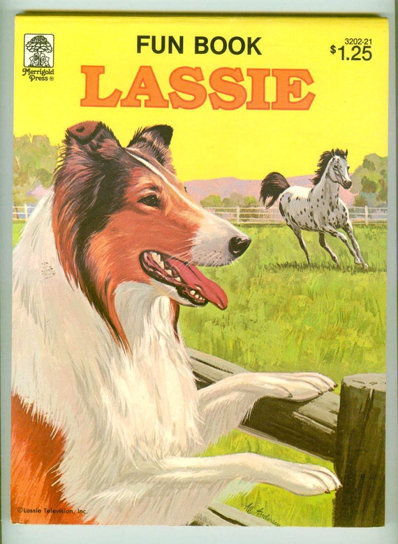 Vintage Lassie Fun Book Coloring Book Mint By Kindnessofstrangers 