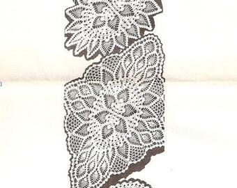 Oval Set Doily Pattern Table Crochet, Vintage Lace Patterns, Pineapple Doilies