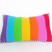 Color Block Pillow, Colorful, Whimsical, Childrens, Nursery Toss Cushion, Black White Checks, Colorful Striped Cushion Cover, Eclectic 12x20