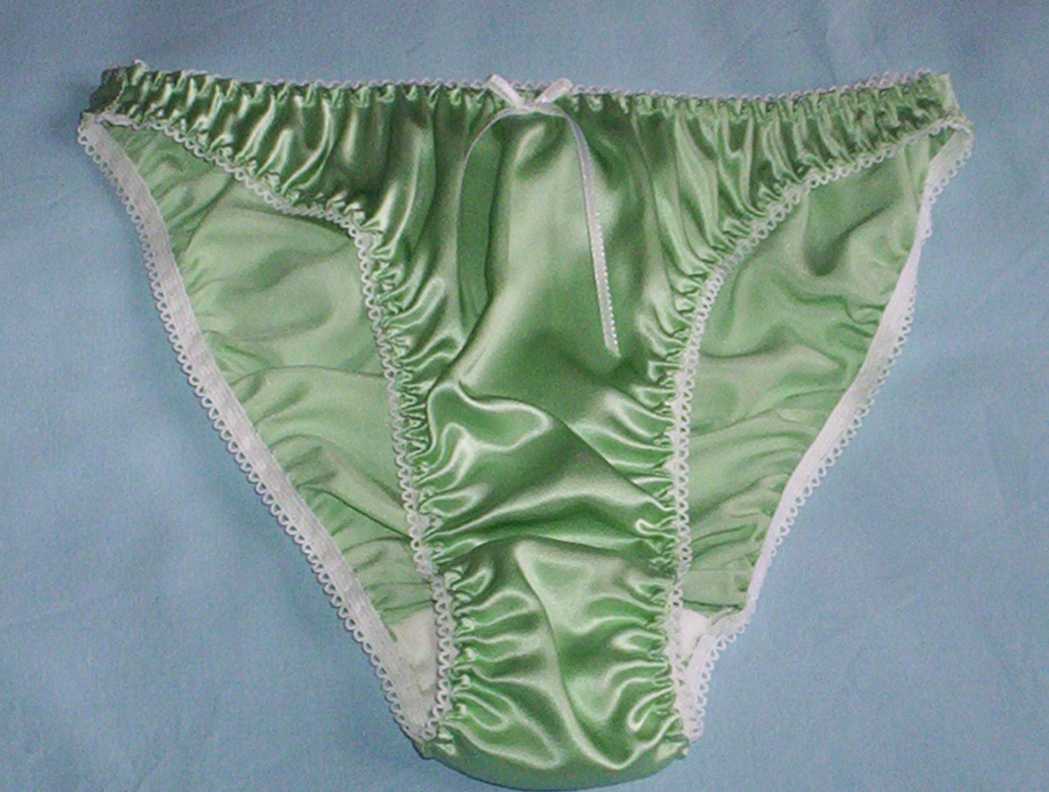 Green satin panties