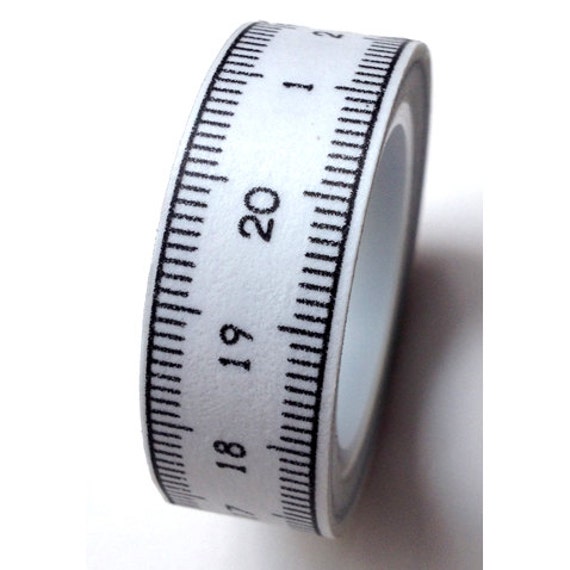 cute measuring tape ruler white washi paper deco tape