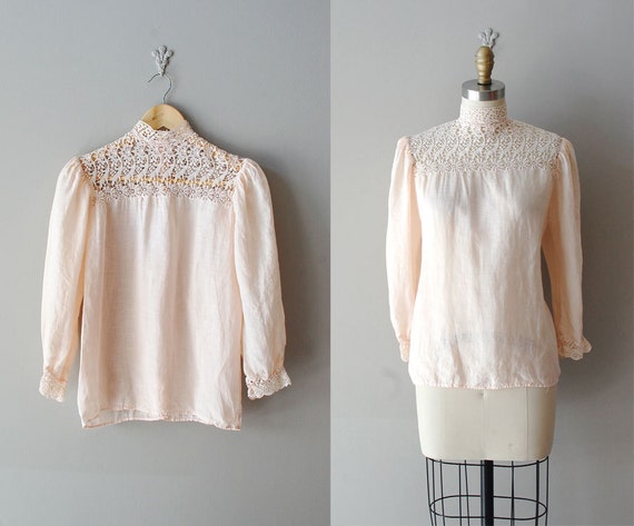 cotton lace blouse / Edwardian lace / Gibson Girl by DearGolden