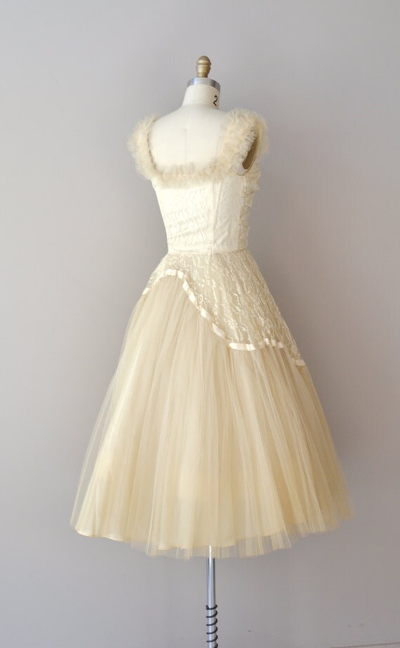 1950s dress / lace 50s dress / Aphrodisia lace dress