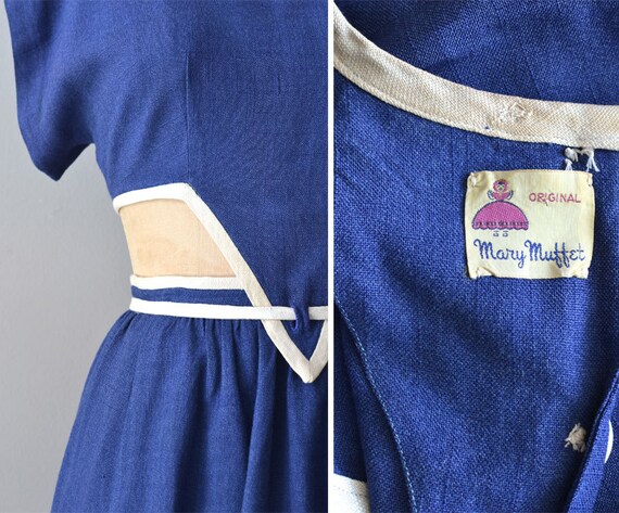 linen 1940s dress / vintage 40s dress / Summer in by DearGolden
