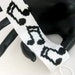 Peyote Bracelet / Music Notes Bracelet / Beaded Bracelet in Black and White / Seed Bead Bracelet / Bracelet for Music Lover / Beadwoven