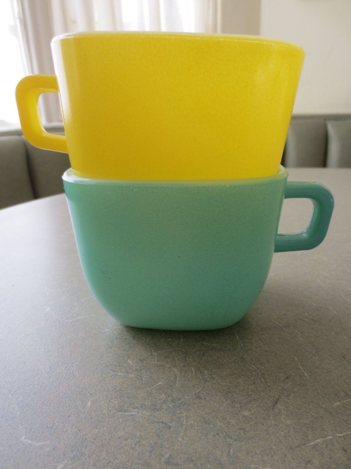 Vintage Mugs Glas Bake Mugs GlasBake Cups Glass Mugs