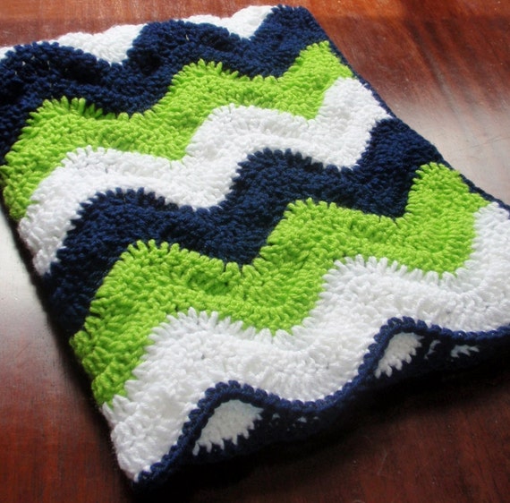 Seahawks colored Ripple Baby Blanket