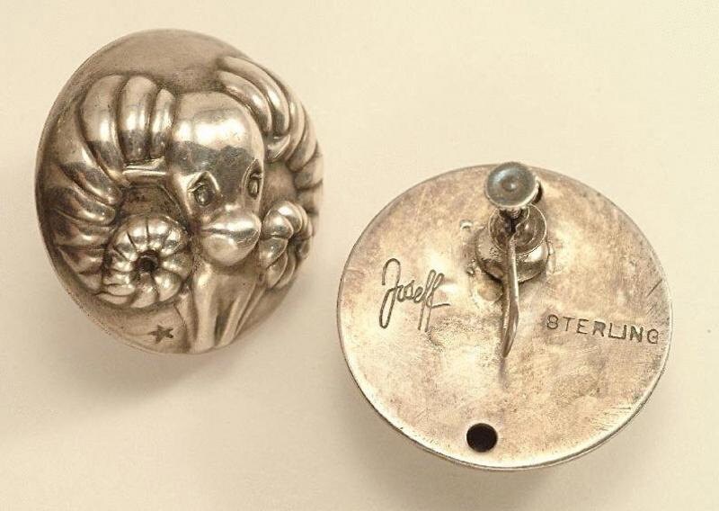 Signed JOSEFF of Hollywood Sterling Earrings from the ZODIAC