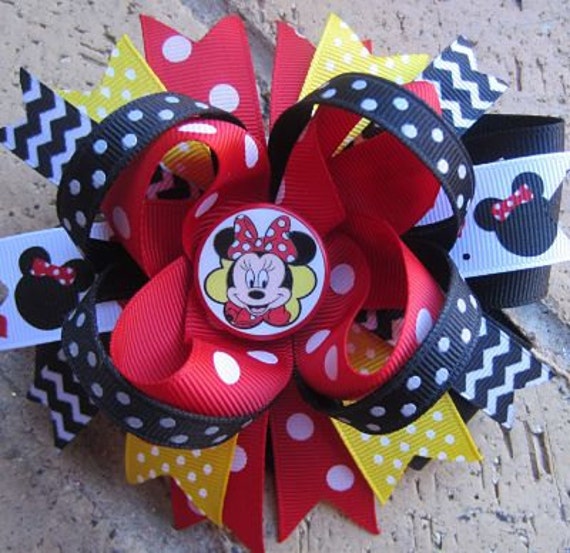 Minnie Mouse inspired Classic Custom Boutique Layered Hair Bow Il_570xn