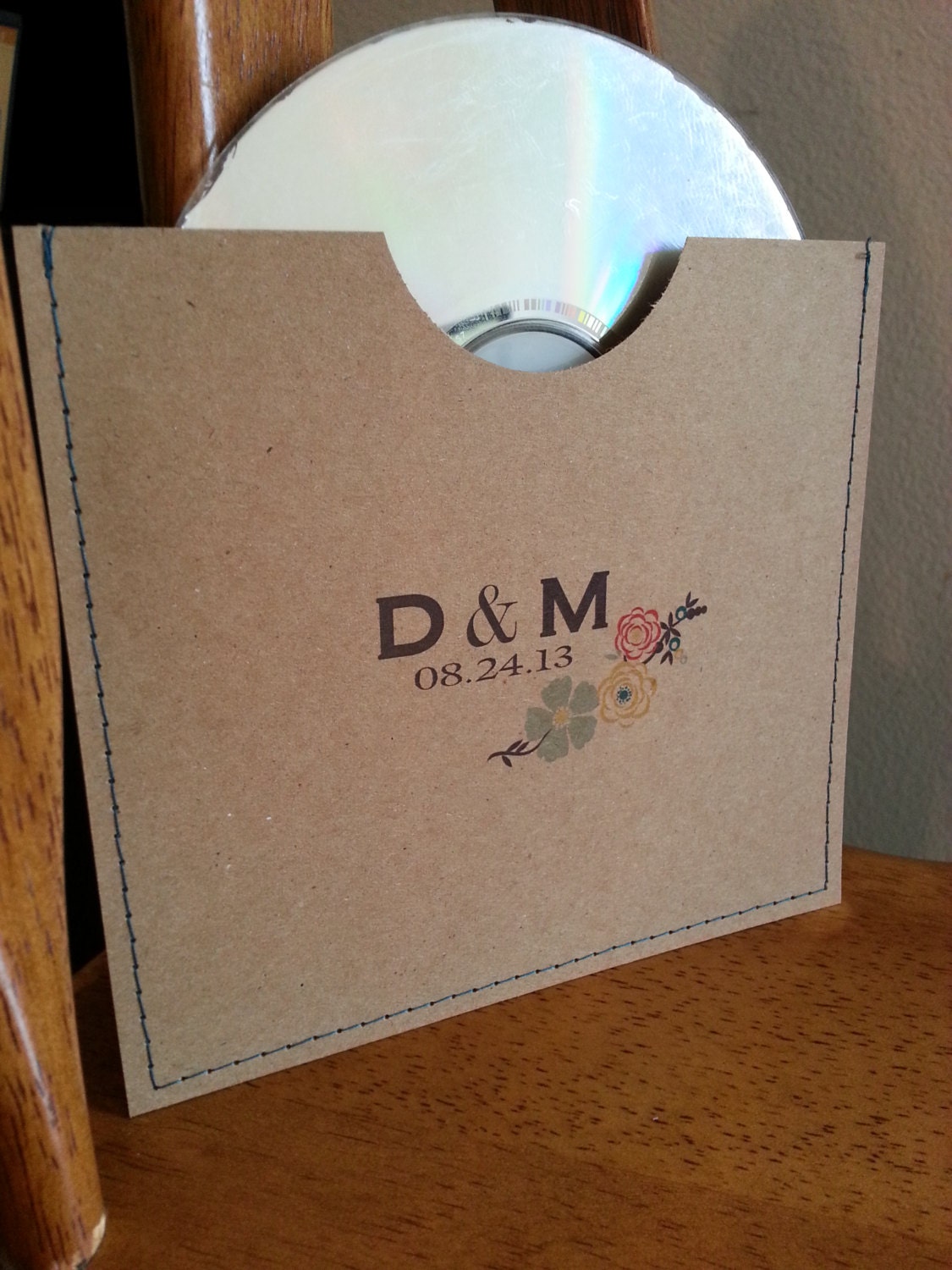 165 personalized cd sleeve wedding favor ANY COLOR