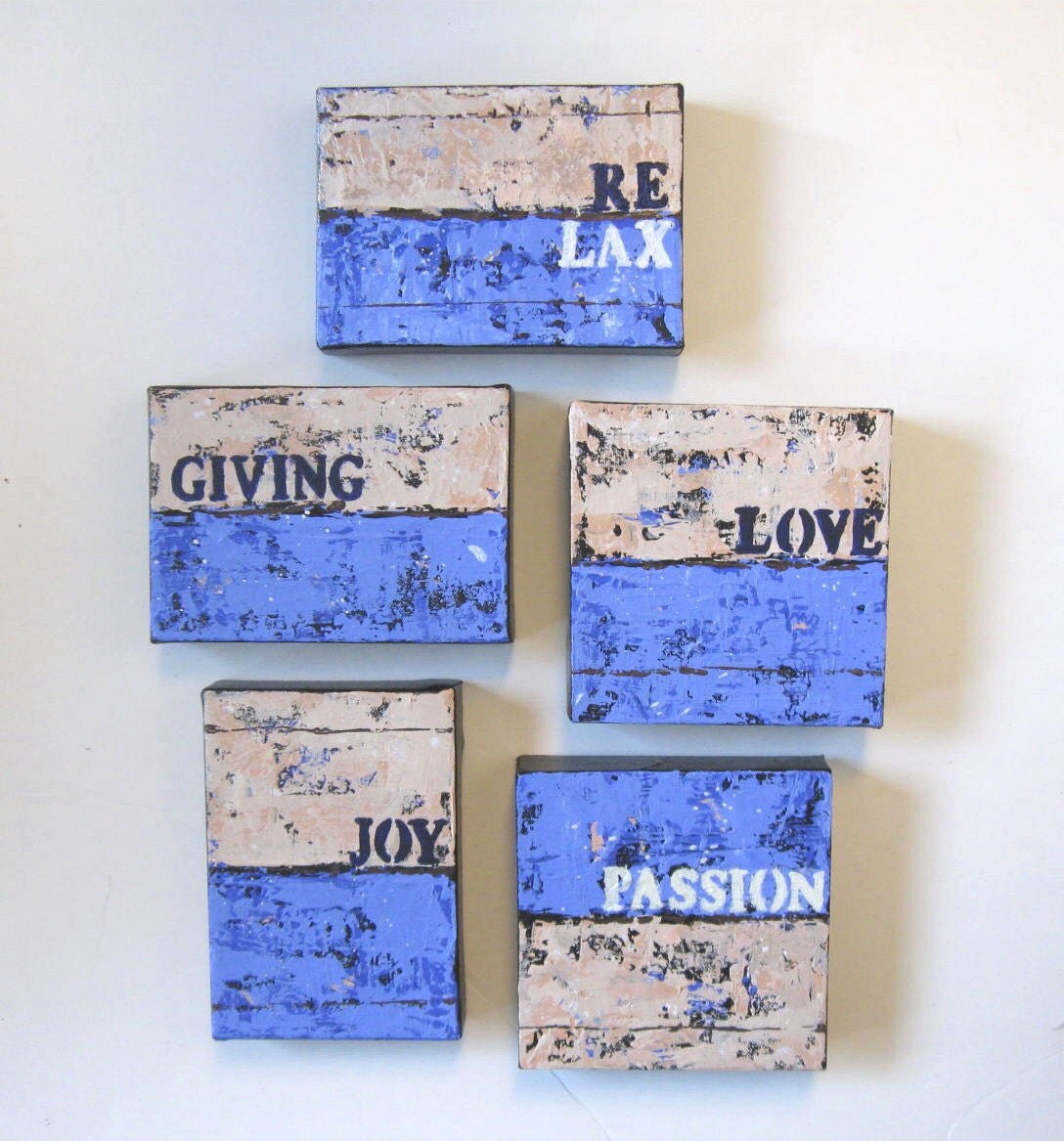 3 Custom words acrylic paintings original art on by BrookeHowie