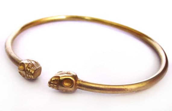 Brass Mini Skull Bangle