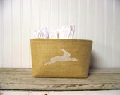 silhouette basket burlap bunny silhouette white by jennilyons81