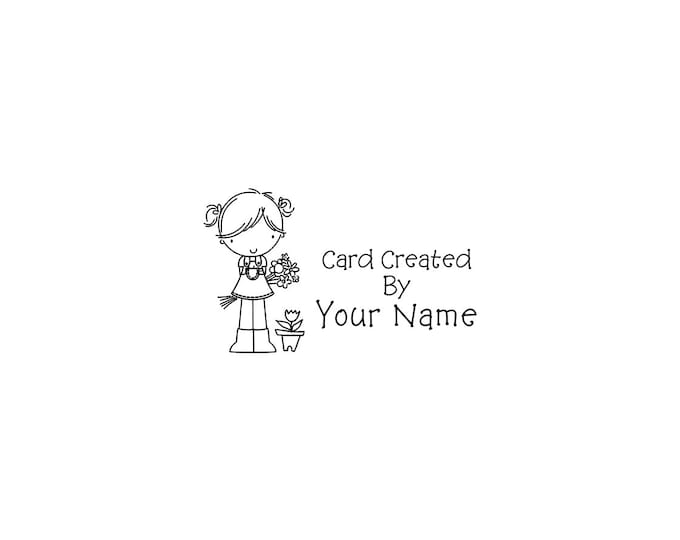 Handle Mounted or Cling Personalized Name custom made rubber stamps C53