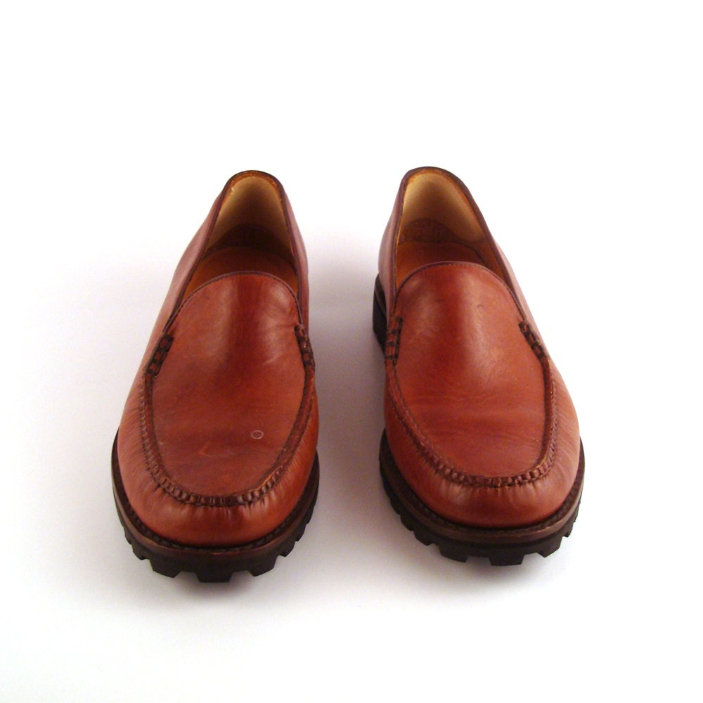 Cole Haan Loafers Brown Vintage 1990s Country Leather Shoes