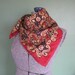 Vintage Echo Silk Scarf - Burgundy, Purple, Gold - 70's