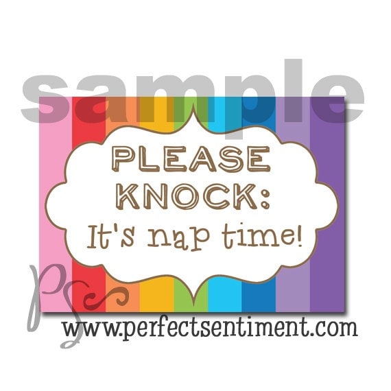 Please Knock sign colorful stripe by PerfectSentiment on Etsy