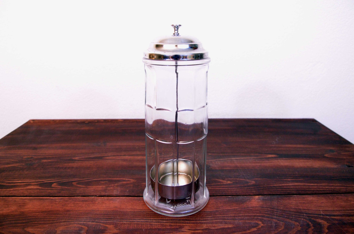 Vintage 1950s Gemco Straw Dispenser in Glass and Chrome
