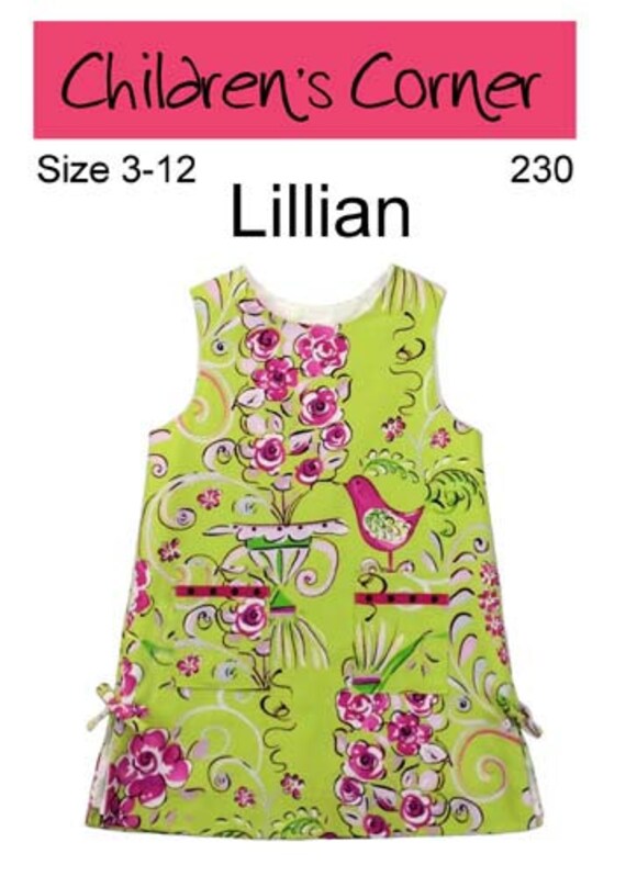 Children's Corner Sewing Pattern Lillian Dress Sizes 312