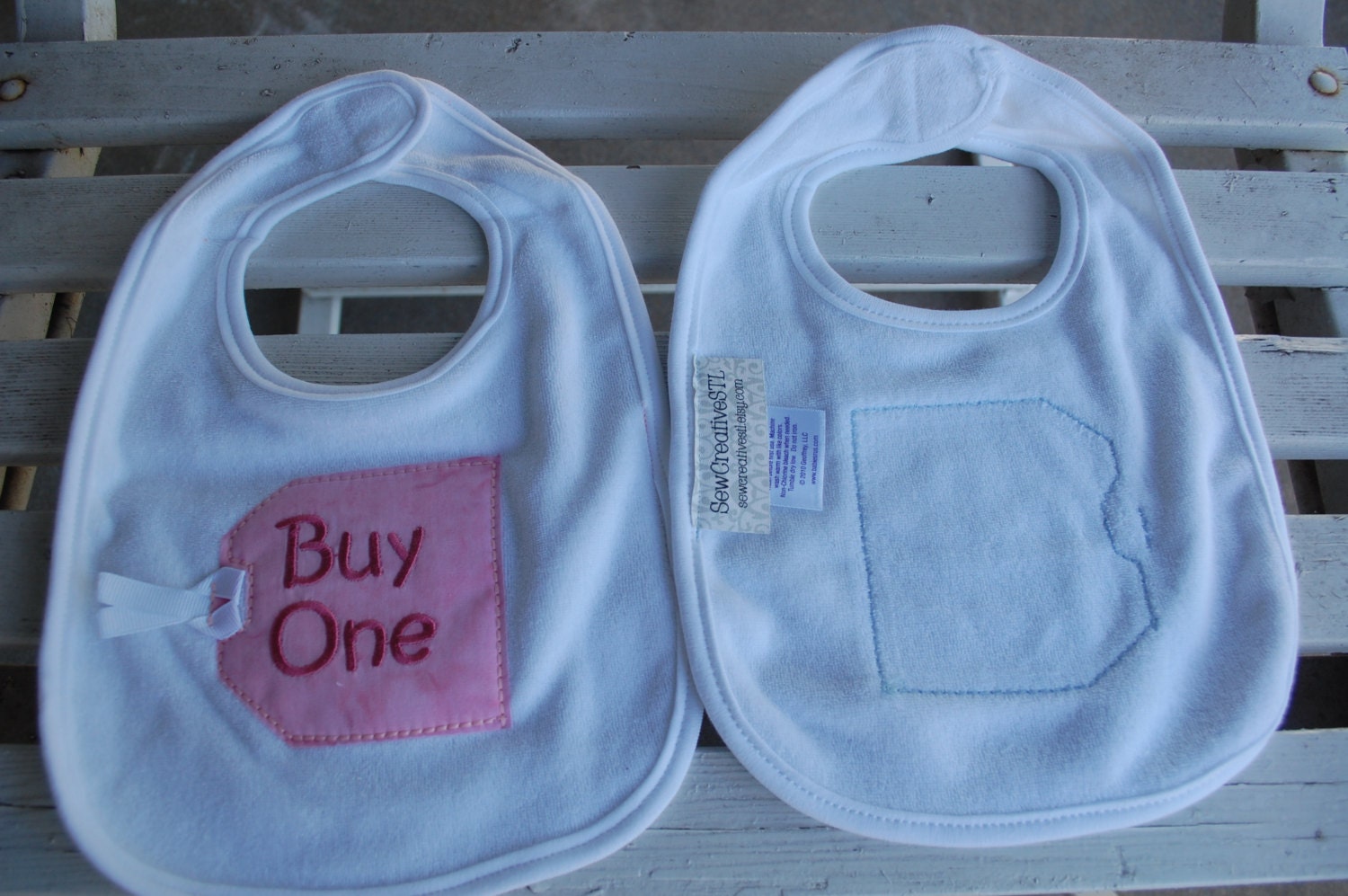 Bib and Burp Cloth Set for Twins Buy One and by sewcreativestl