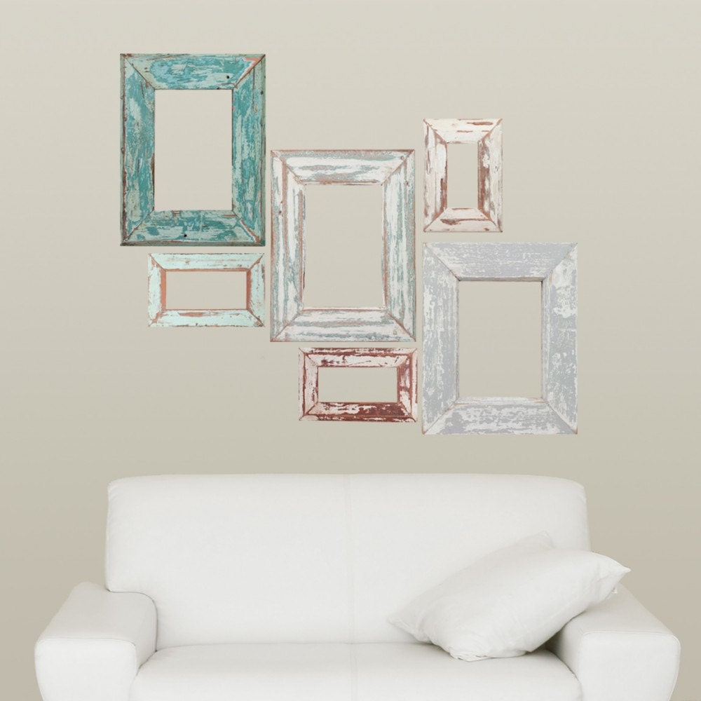 Weathered Adhesive Picture Frame Wall Decals by WallsNeedLove
