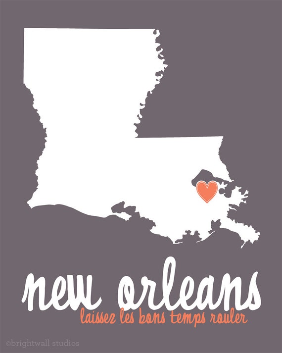 New Orleans Laissez les Bons Temps Rouler // by BrightWallVintage