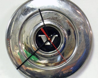1974 - 1979 Volvo 240 Series Hubcap Clock - Recycled Wall Clock - Eco-friendly - 1975 1976 1977 1978