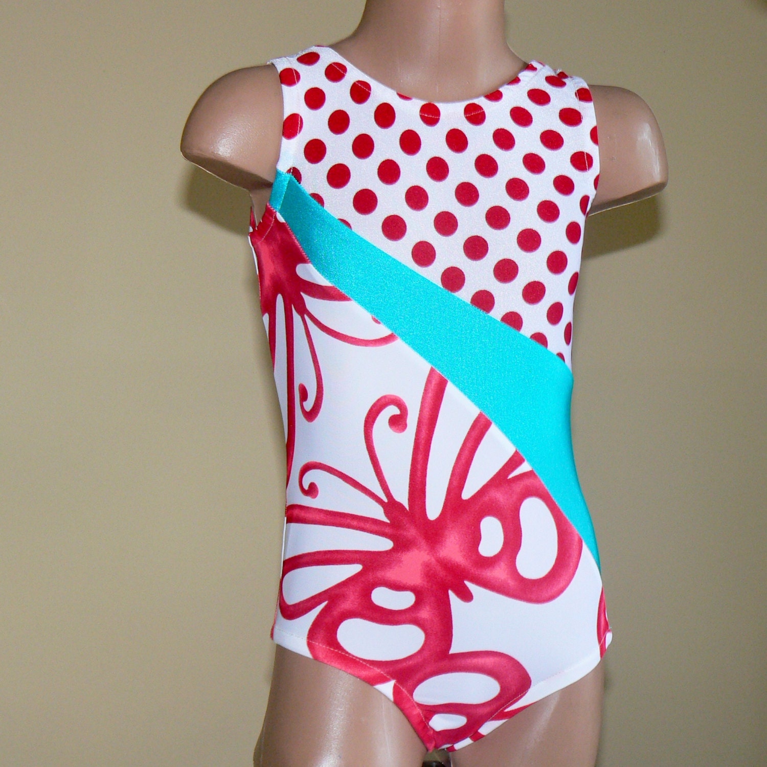 Gymnastic Dance Leotard Butterflies/Polka Dots Size 2T 3T 4T