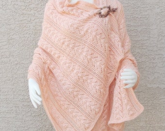 Handmade Hand Knit Shawl Wrap Lace Horseshoe Choose Your Color One Size Fits Most