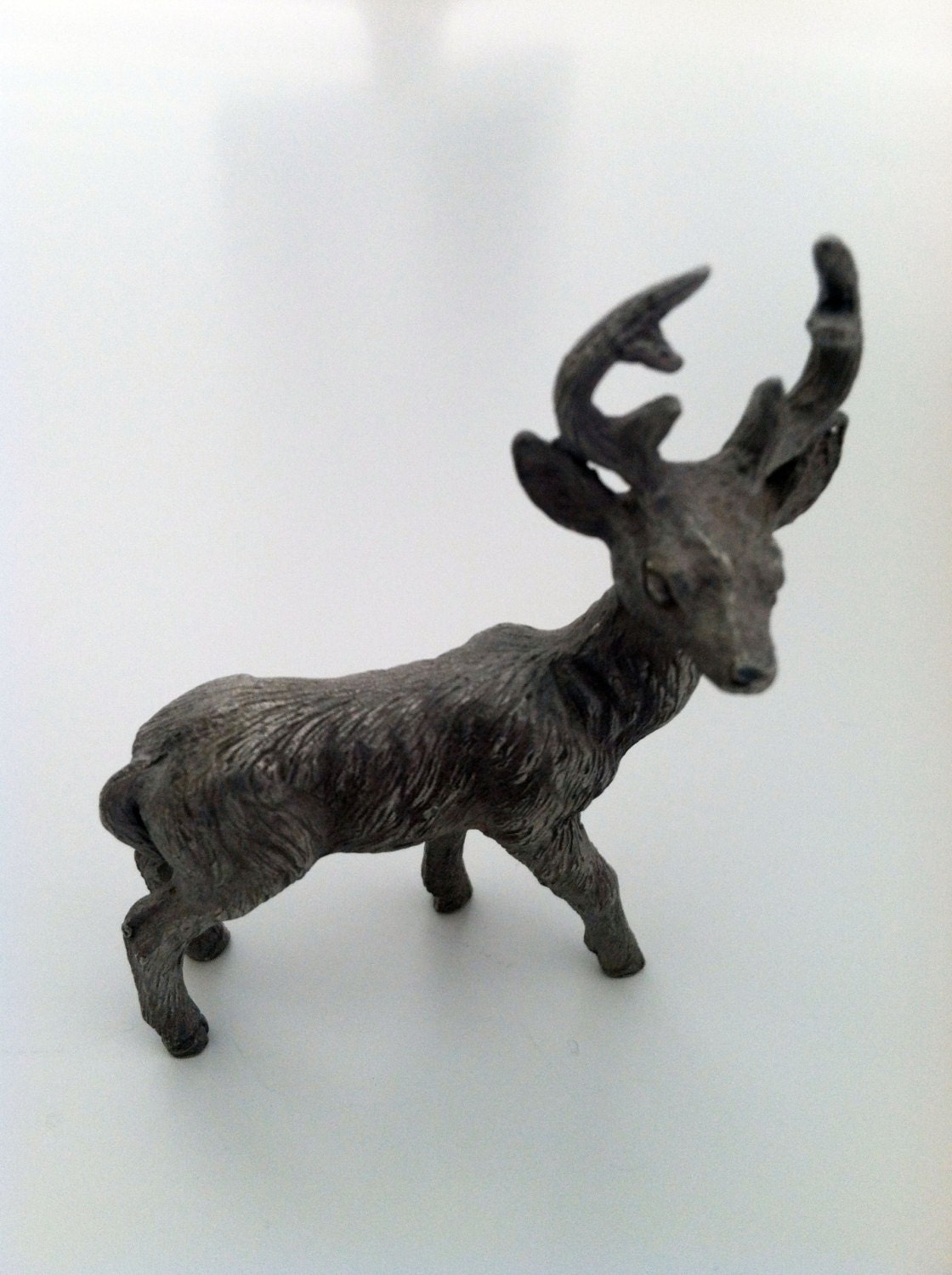 Deer Solid Pewter Miniature Figurine by JessCreatives on Etsy