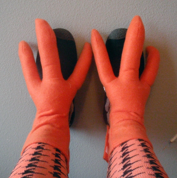 Bird Chicken Feet Orange. Three Sizes. Costume. by lilecreations