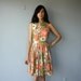 1960s dress / 60s dress / 1960s party dress / pleated party dress / mod floral print dress - size small