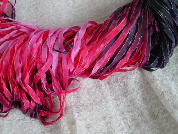tch Hand Dyed deep POMEGRANATE glitters 