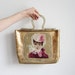 my fair lady lucite plastic purse . 1940 gold flake handbag .sale