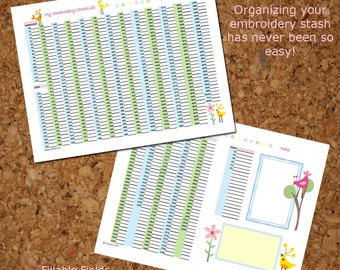 Editable DMC Floss Checklist Form PDF Instant Download