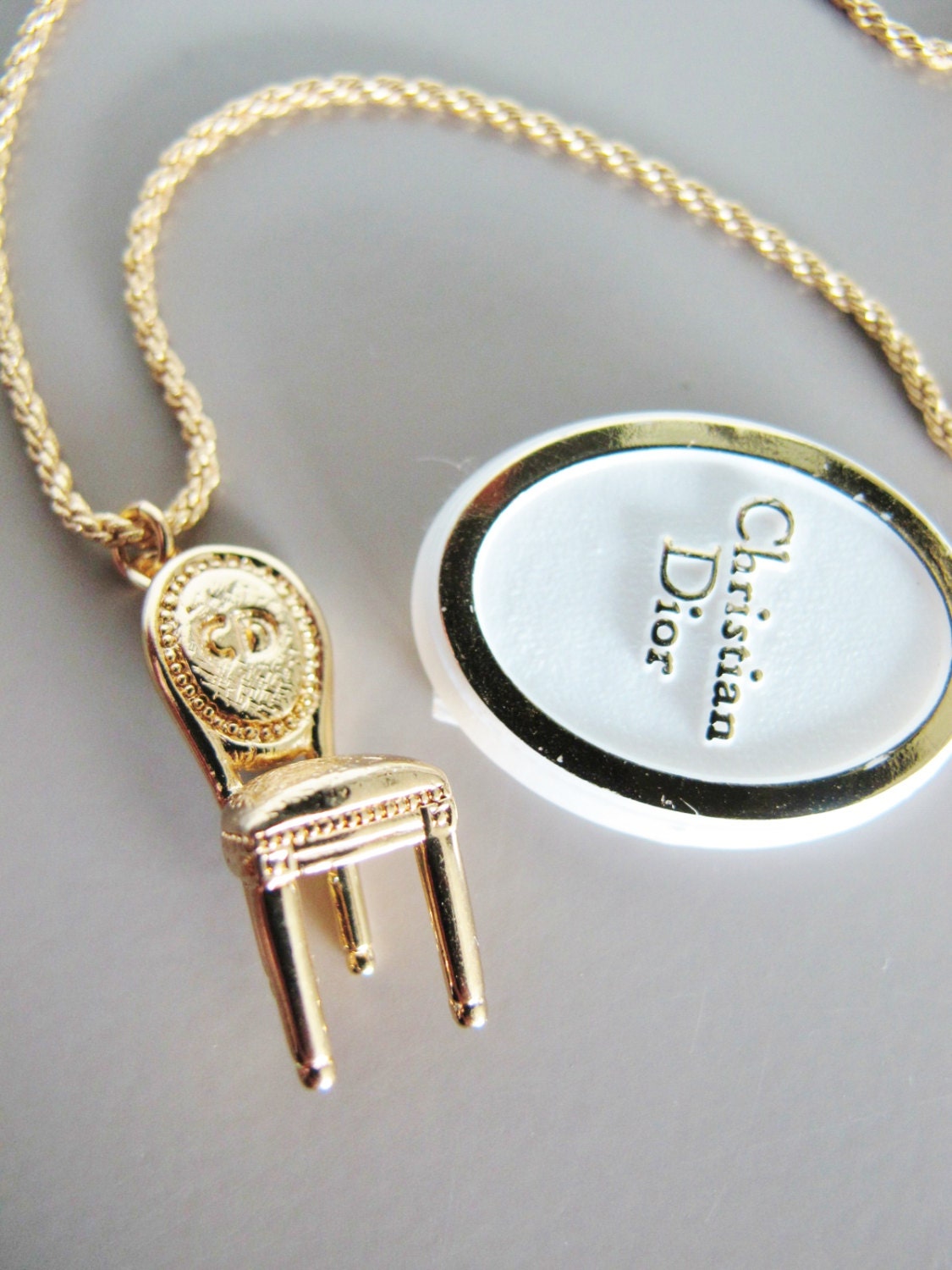 Vintage CHRISTIAN DIOR Chair Charm Necklace