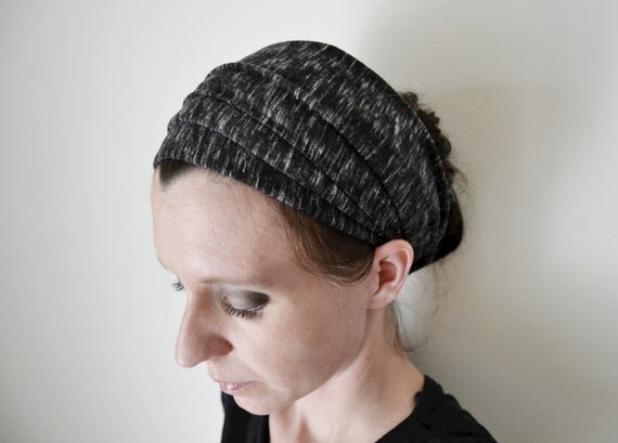 Black Heather Head Scarf - Hair Wrap - Headband by MegansMenagerie on Etsy