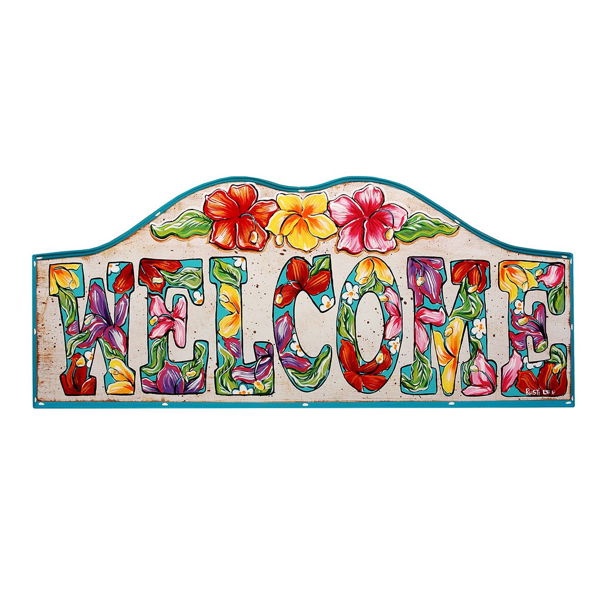 Hawaiian Hibiscus Sign 24 X 10