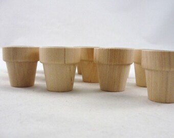 Wooden flower pot 1 5/16", 3.33 cm flower pot, set of 12