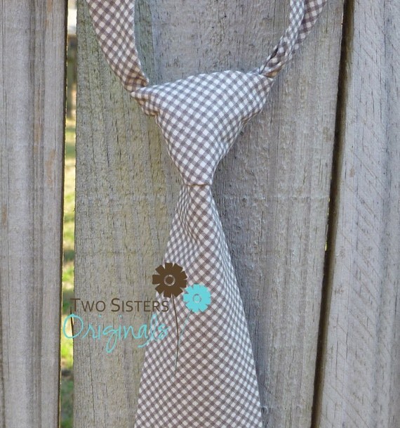 Items similar to Boy Neck tie Infant/Toddler/Child Gray Gingham on Etsy