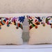 Otomi Sham Pair Multi colored buttons Embroidery Ready to ship.