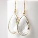 Gold Crystal Quartz Teardrop Earrings - Bridal Earrings -