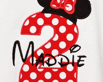 Minnie Mouse Birthday Shirt, Girls Birthday Shirt, Girls Custom Birthday Shirt, Personalized Girls Birthday Shirt, Birthday Shirt, Gift