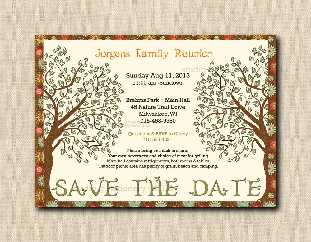 Family Reunion Save the Date POSTCARD Customized and Printed